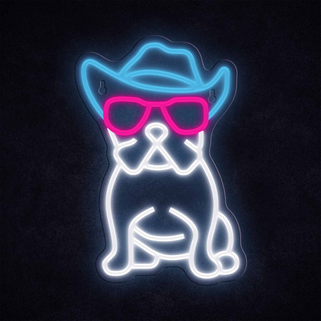 Manta SNL114MT Style Neon Lights BULDOG WITH GLASSES