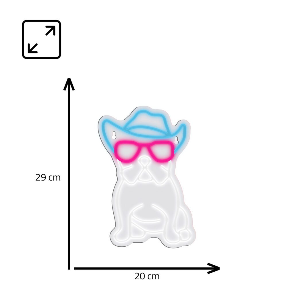 Manta SNL114MT Style Neon Lights BULDOG WITH GLASSES