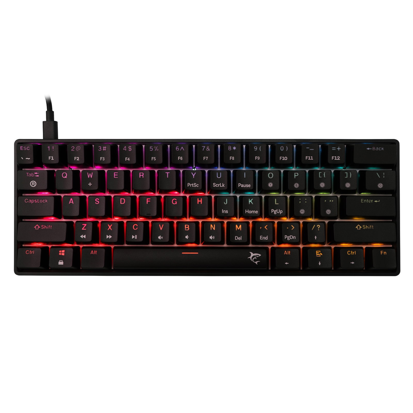 White Shark SHINOBI-2-B-US-RED.SW GK-004111 US Red switch, Black