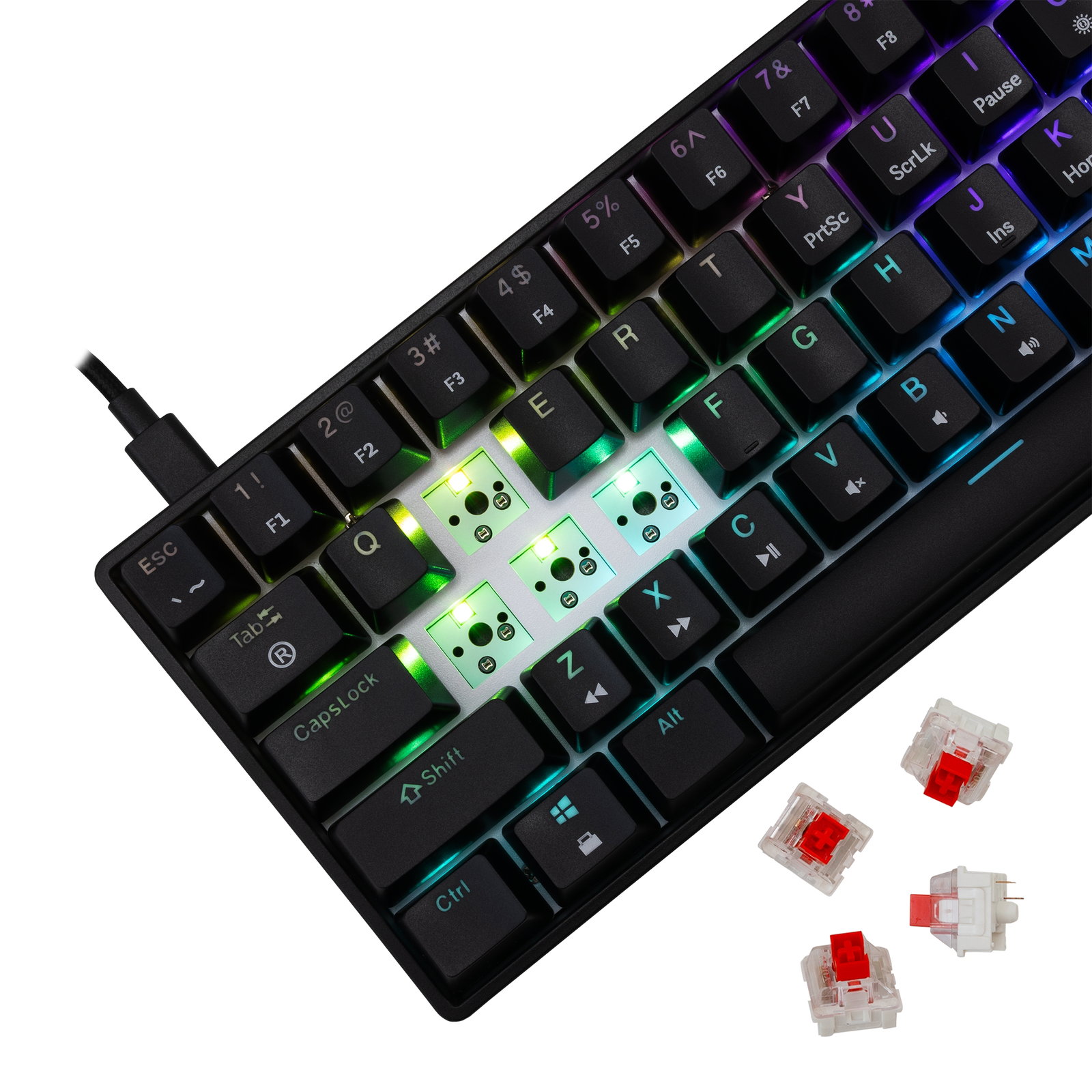 White Shark SHINOBI-2-B-US-RED.SW GK-004111 US Red switch, Black