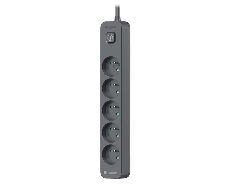 Tracer 47429 Zebra mobile ready 1.5m (5 outlets + 2USB 2,1A)