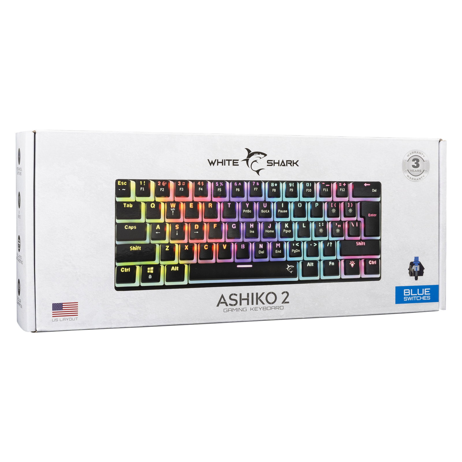 White Shark ASHIKO-2 BLACK/BLUE GK-2202 Black/Blue US