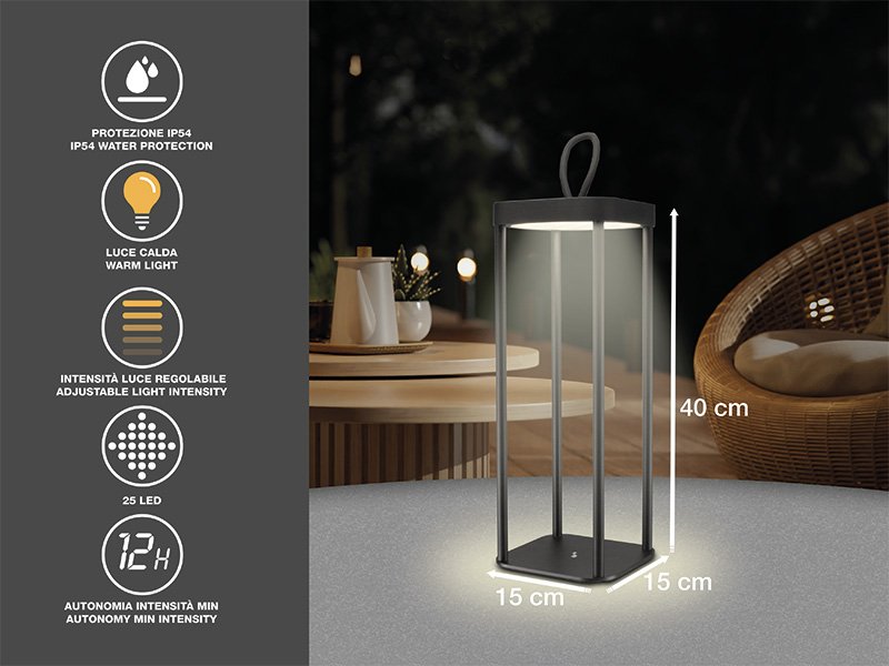 Beper P207ILI100 Rechargeable Lantern Black