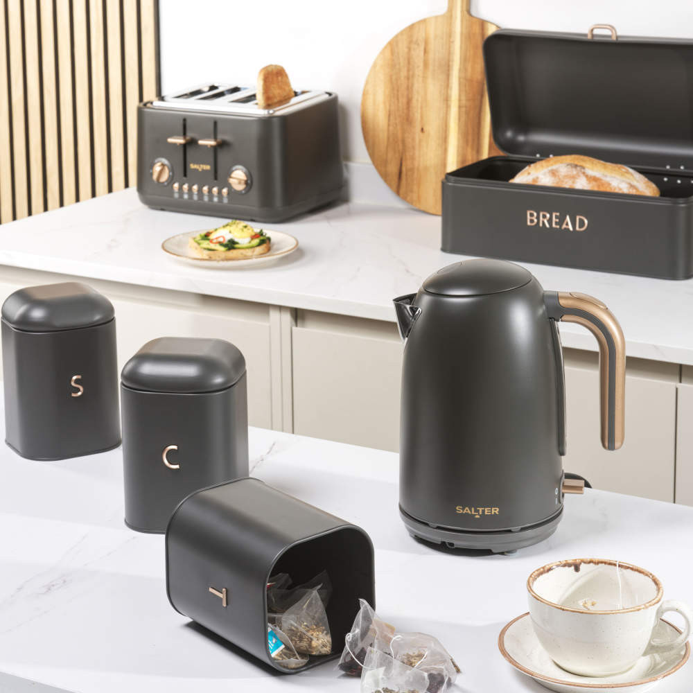 Salter BW13729EU7 Pebble 3-Piece Canister Set Charcoal