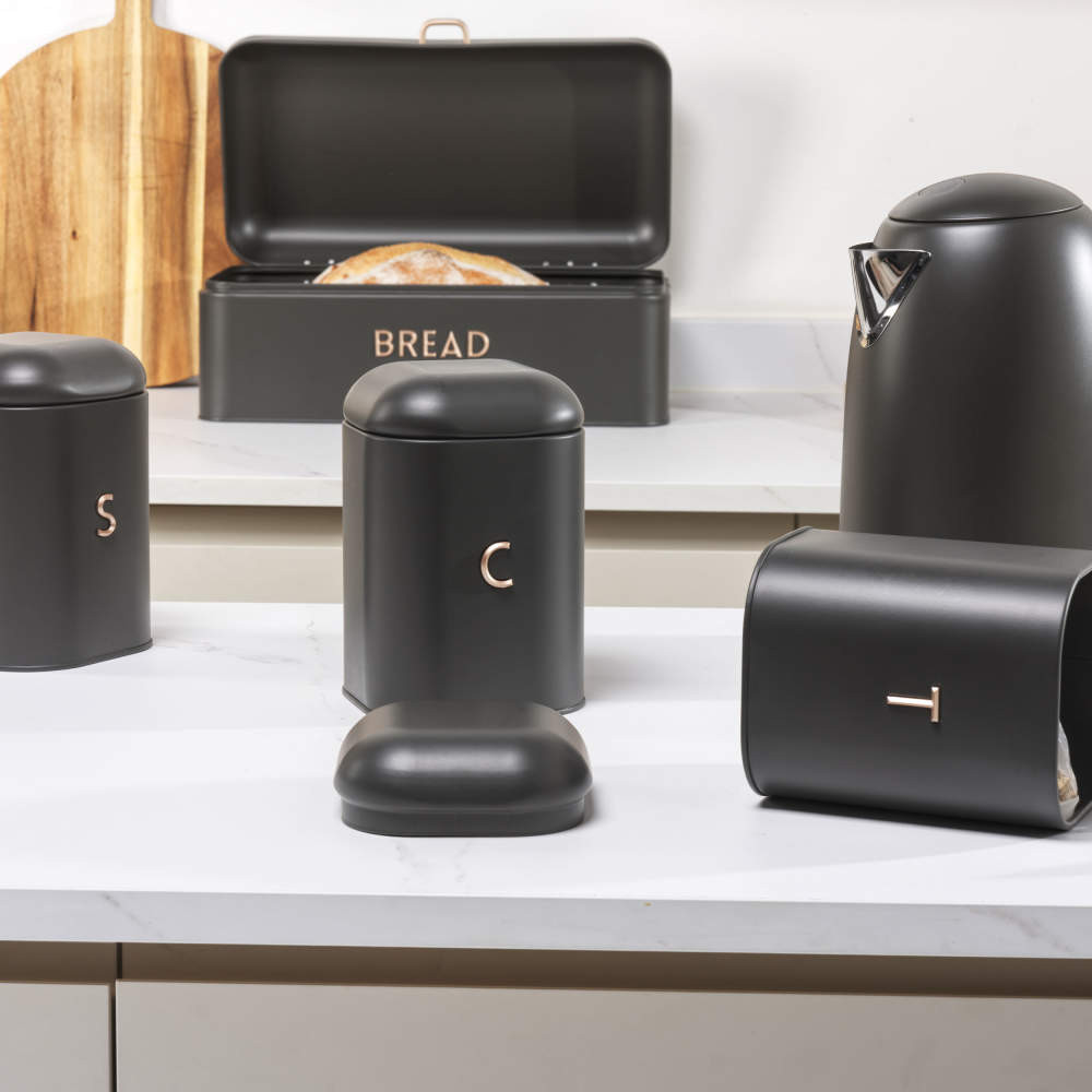Salter BW13729EU7 Pebble 3-Piece Canister Set Charcoal