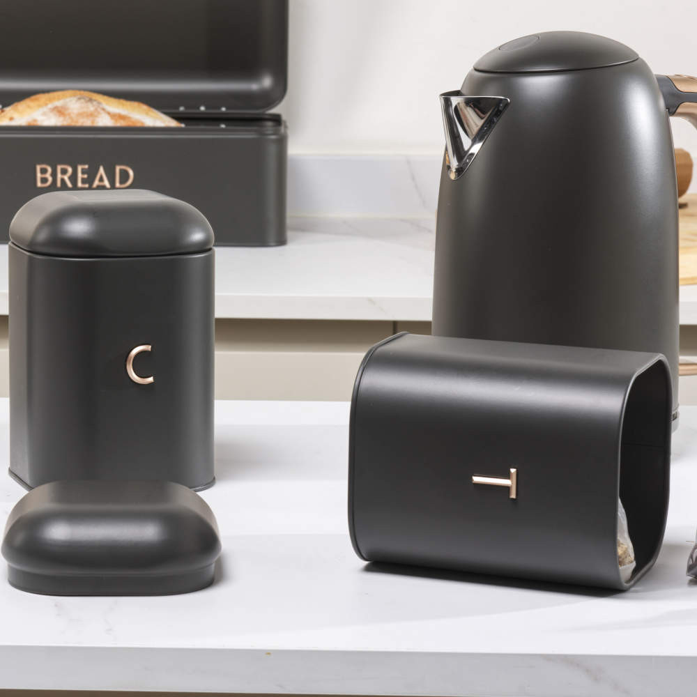 Salter BW13729EU7 Pebble 3-Piece Canister Set Charcoal