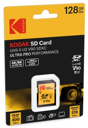 Kodak SDXC 128GB UHS-II U3 V90 Ultra Pro