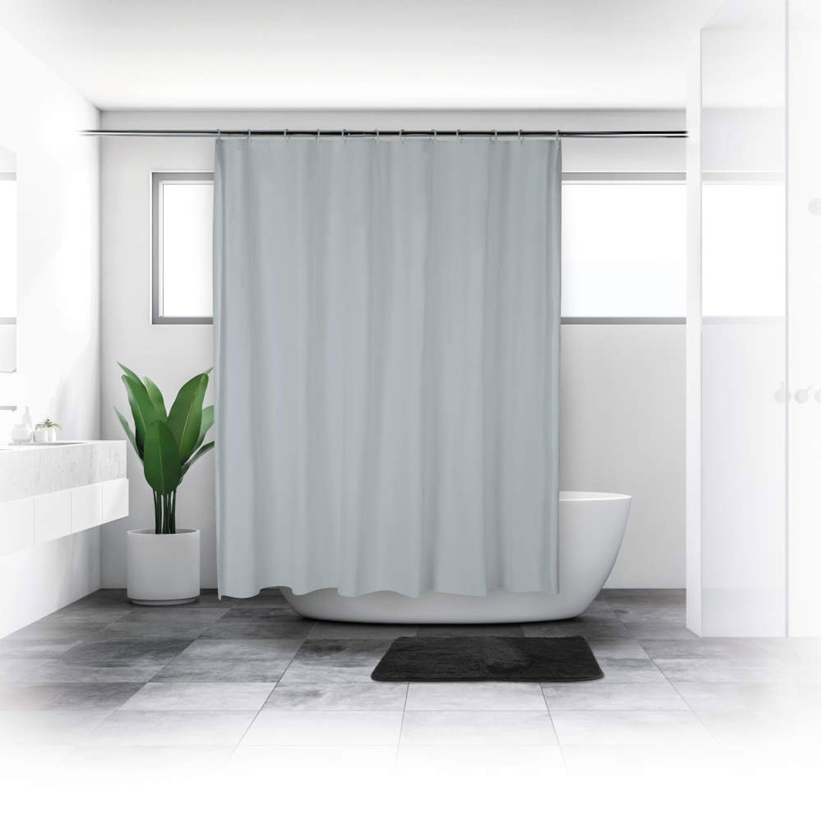 Beldray LA028268LGRYUFFEU7 Antibac Shower Curtain Gray