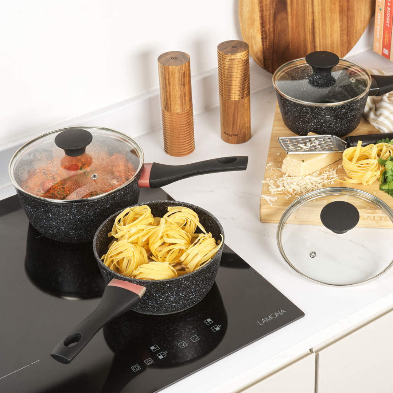 Salter BW11460BRMFO Megastone Thermo Collar 3-Piece Saucepan Set - 16/18/20cm