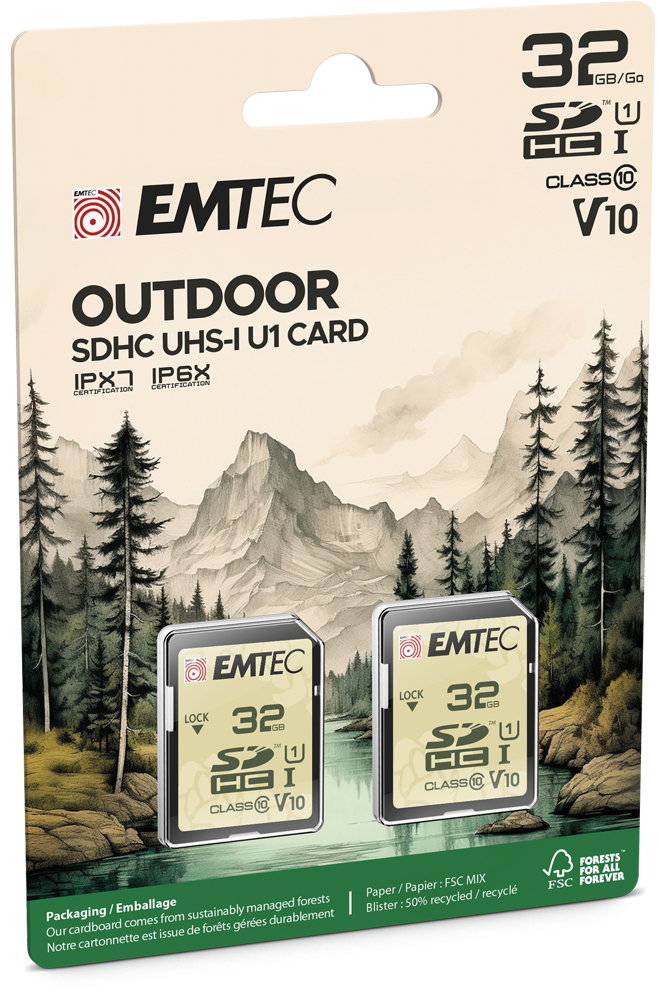 Emtec SDHC 32GB UHS-I U1 V10 Outdoor 2 pcs