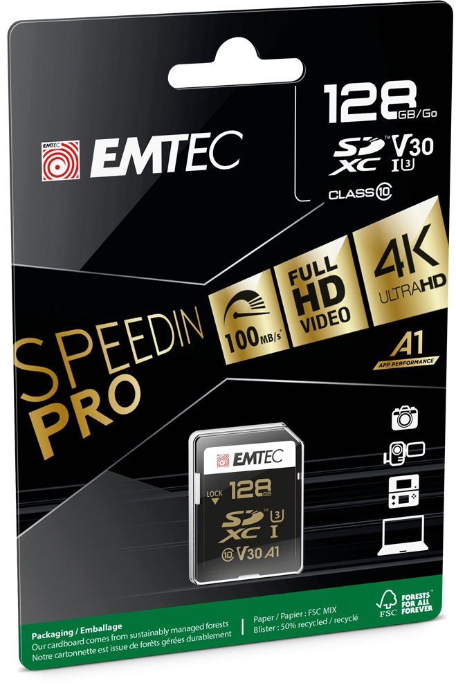 Emtec SDXC 128GB UHS-I U3 SpeedIN Pro