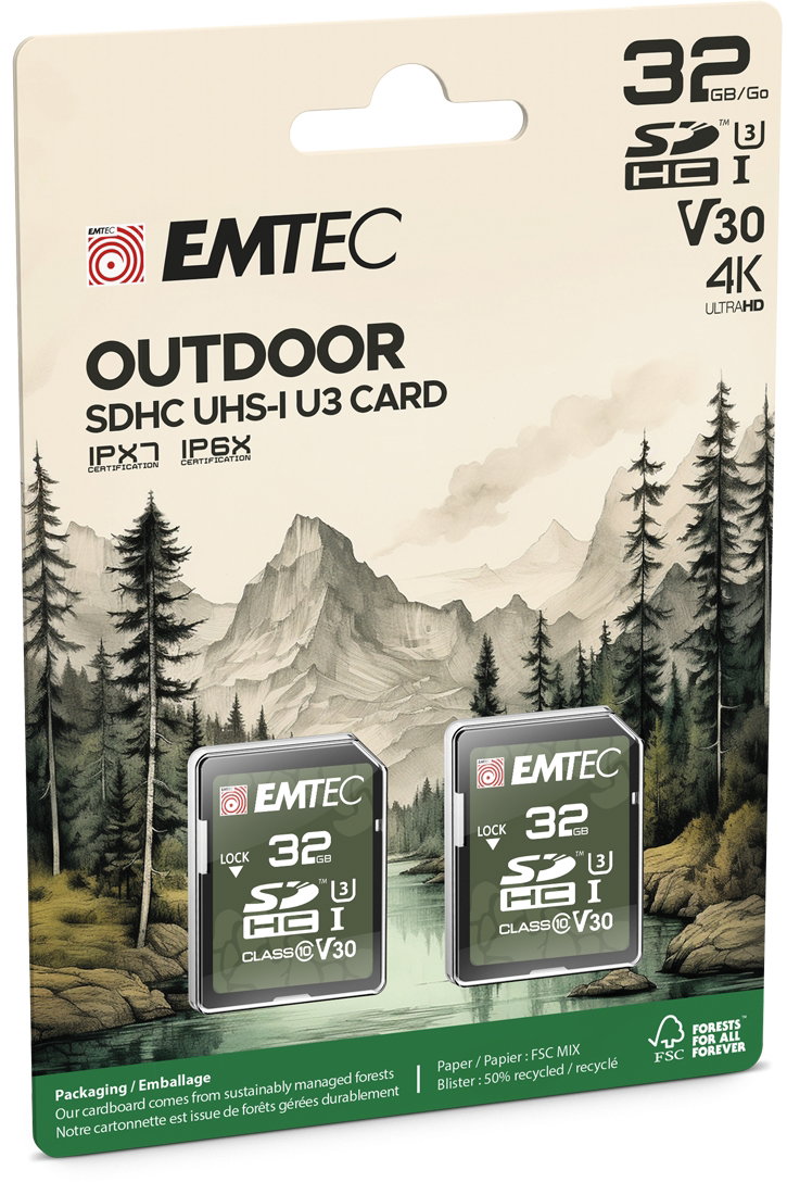 Emtec SDHC 32GB UHS-I U3 V30 Outdoor 2 pcs
