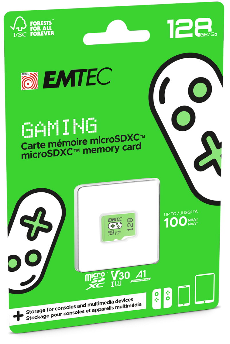 Emtec MicroSDXC 128GB UHSI U3 V30 A1 Gaming Green