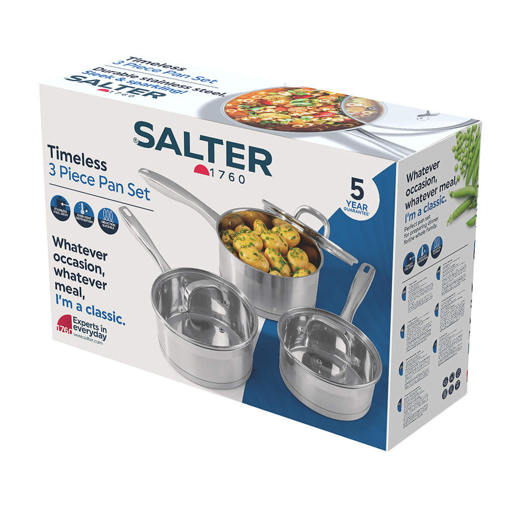 Salter BW06734EU7 Timeless Collection 3-Piece Pan Set