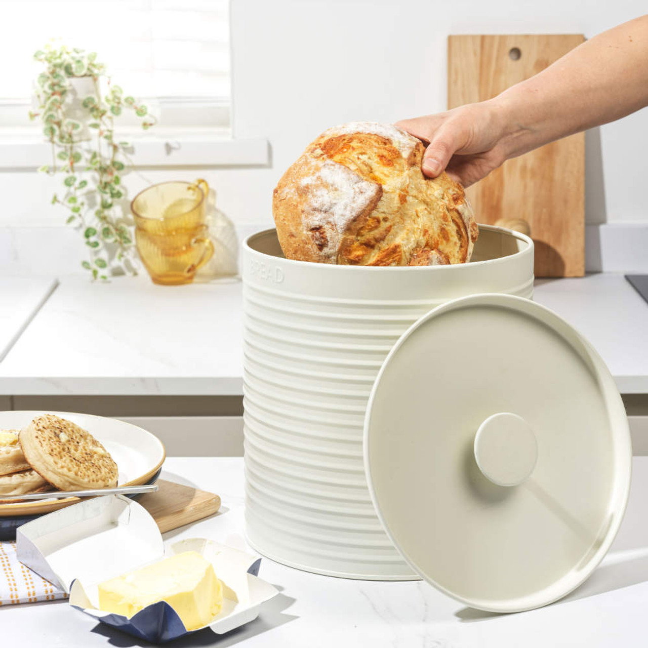 Russell Hobbs RH03270CEU7 Ribbed 4-Piece Countertop Set - Cream