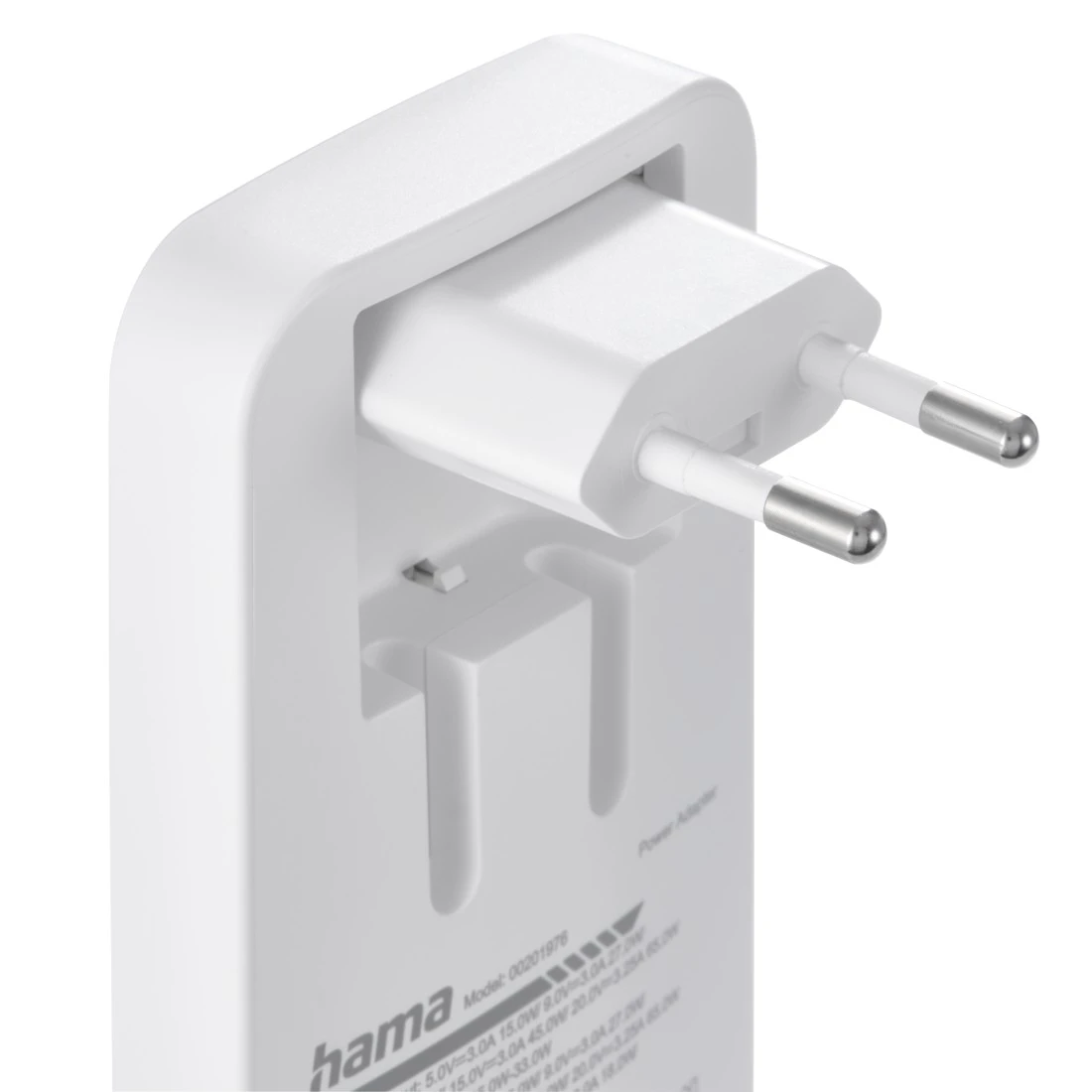 Hama 00201976 Flat Charger 220V With 2xUSB-C/USB-A 65W White