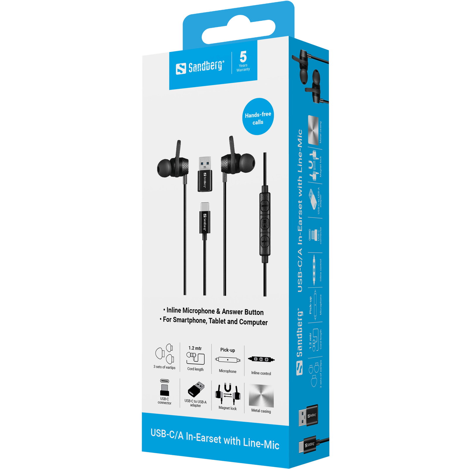 Sandberg 126-50 USB-C/A In-Earset with LineMic