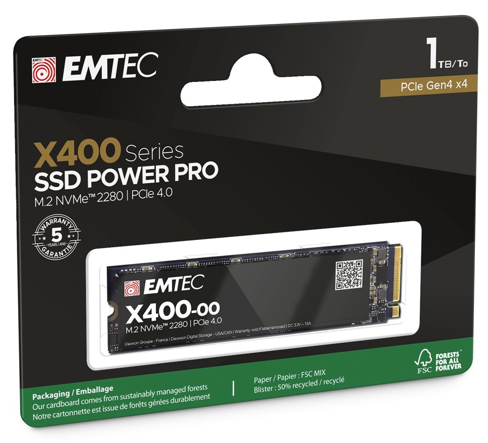 Emtec SSD M2 NVMe 2280 PCIe 4.0 X400 1TB Power Pro