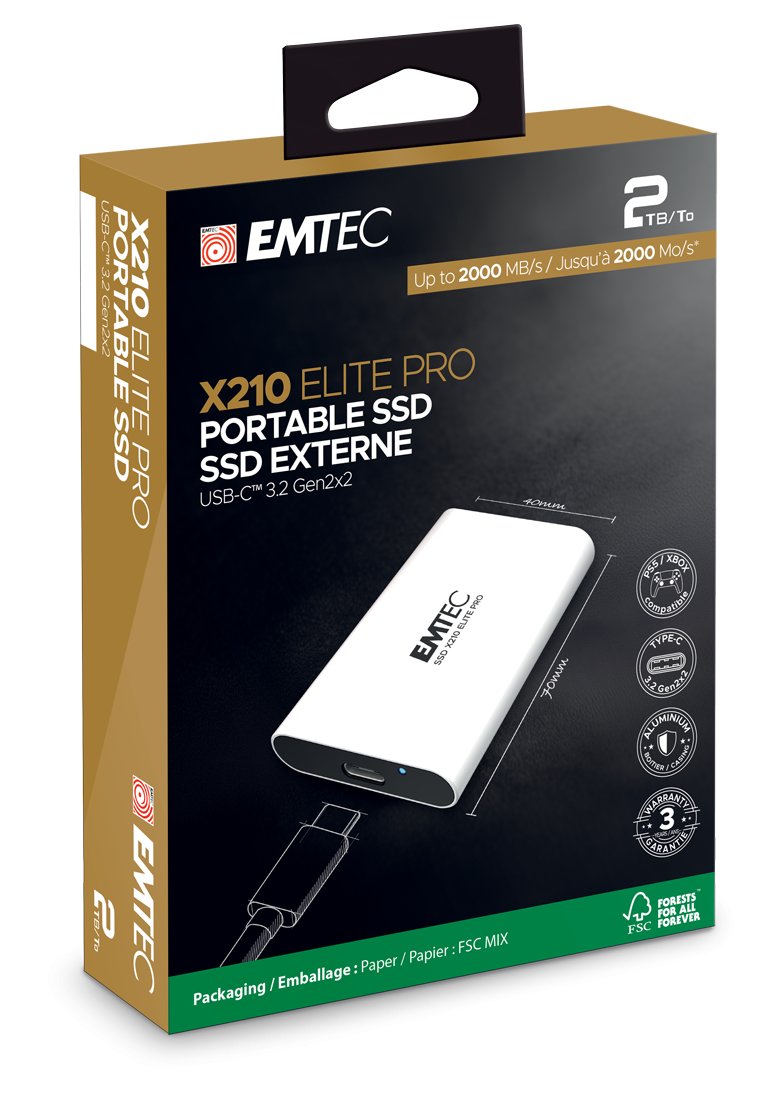 Emtec SSD 3.2Gen2 X210 Elite Pro 1TB Portable