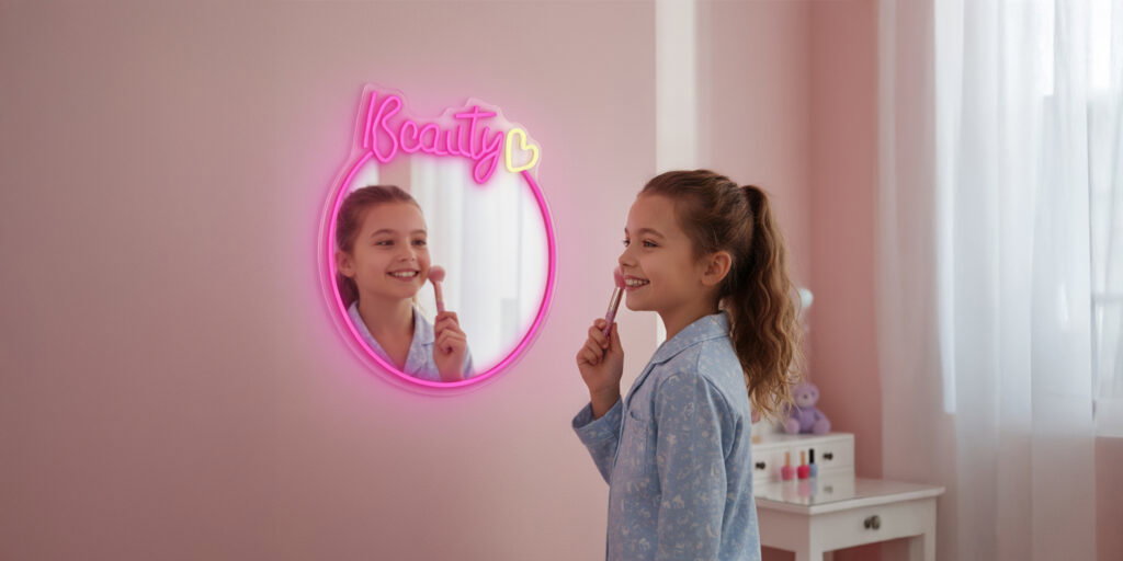 Manta MASNL130PK Style Neon Lights BEAUTY LED Neon Mirror
