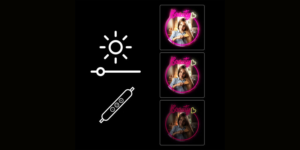 Manta MASNL130PK Style Neon Lights BEAUTY LED Neon Mirror