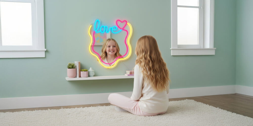 Manta MASNL131MT Style Neon Lights LOVE LED Neon Mirror