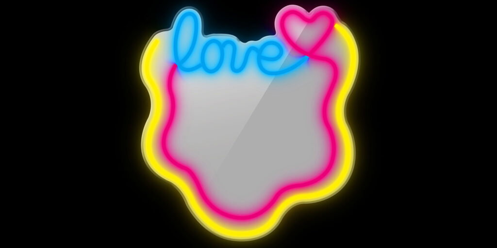 Manta MASNL131MT Style Neon Lights LOVE LED Neon Mirror