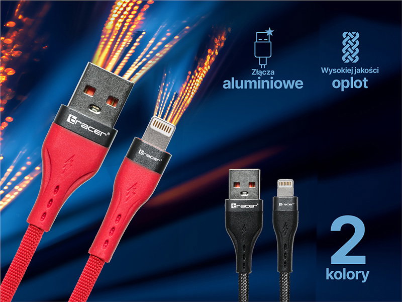 Tracer 47492 USB A - Lightning M/M 1m Cable Red