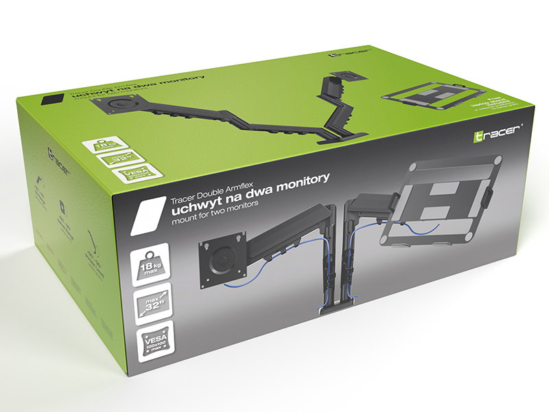 Tracer 47660 Double Armflex (max 32 max 18kg) Mount For Two Monitors