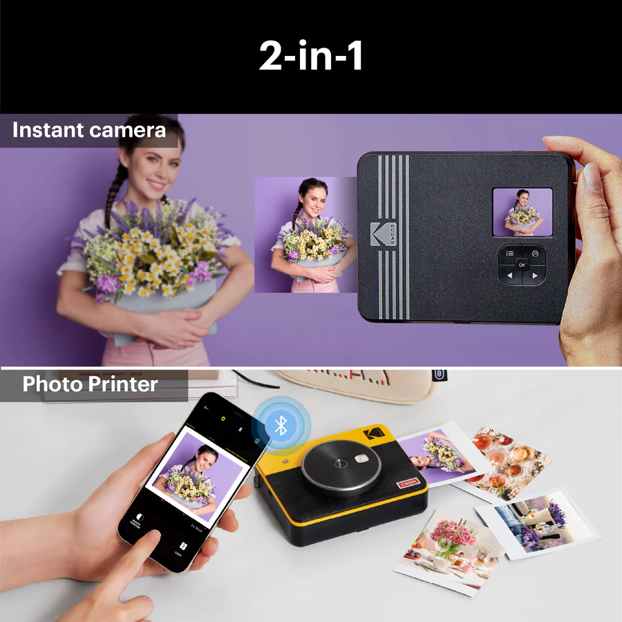 Kodak Mini Shot 3 Square Retro Instant Camera and Printer Yellow