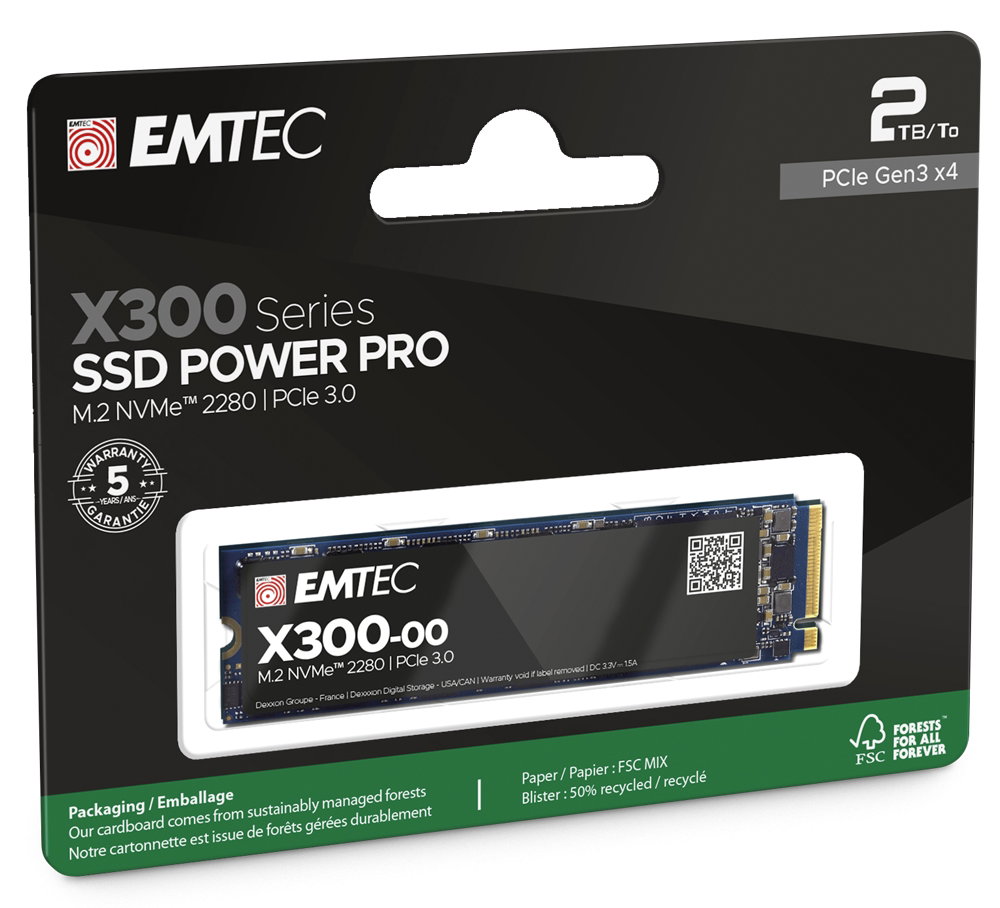 Emtec SSD M2 NVMe PCIe 3 X300 2TB Power Pro