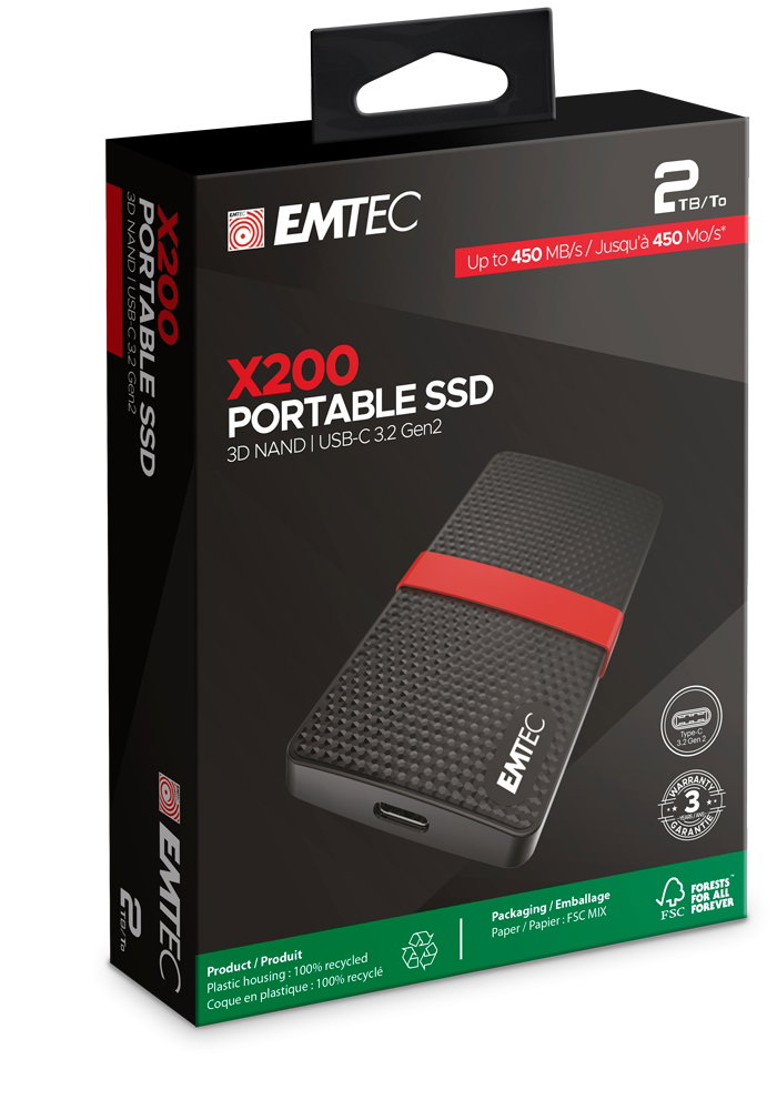 Emtec SSD 3.1 X200 1TB Power Plus Portable