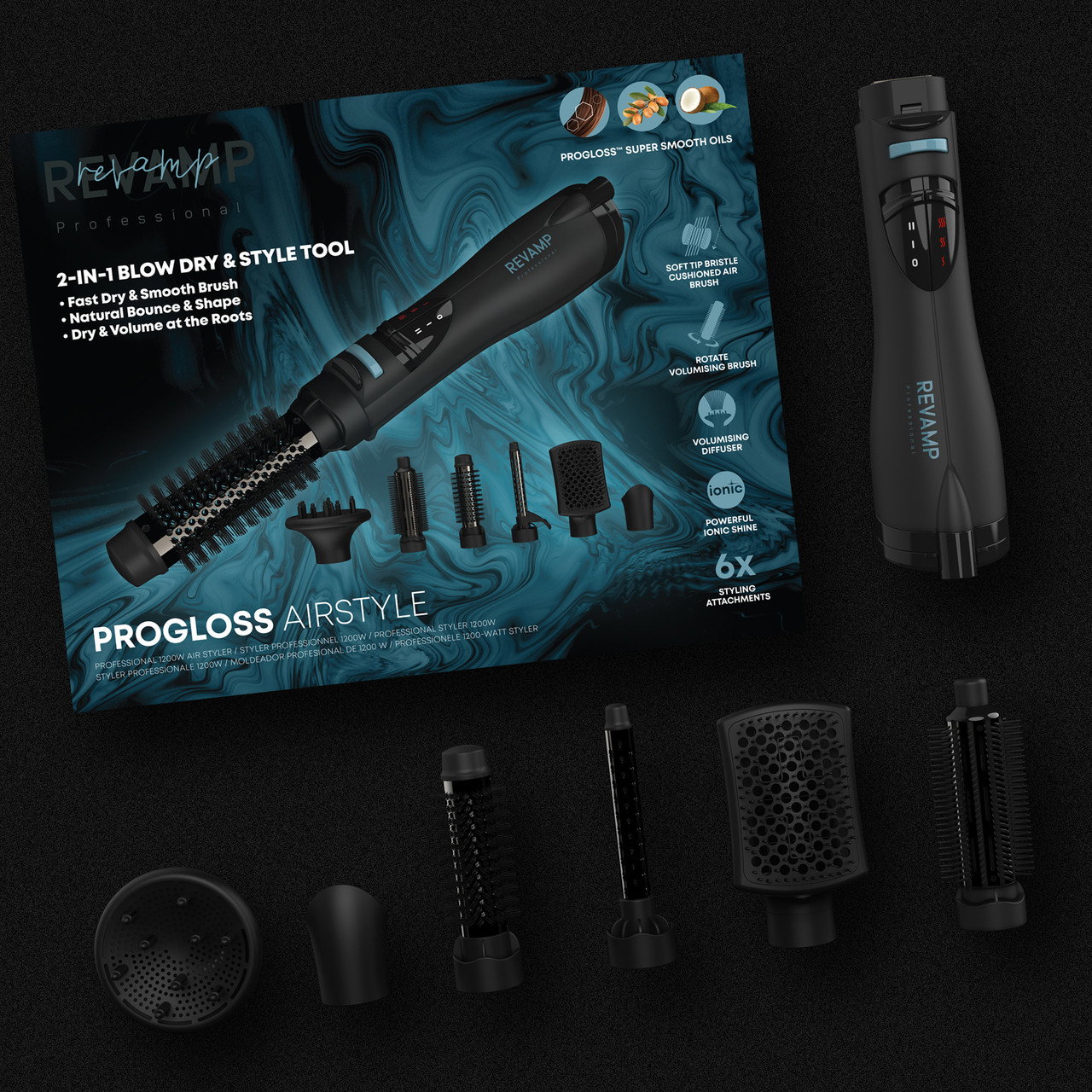 Revamp DR-1250X-EU Progloss Ionic Airstyle 6-in-1 Air Styler