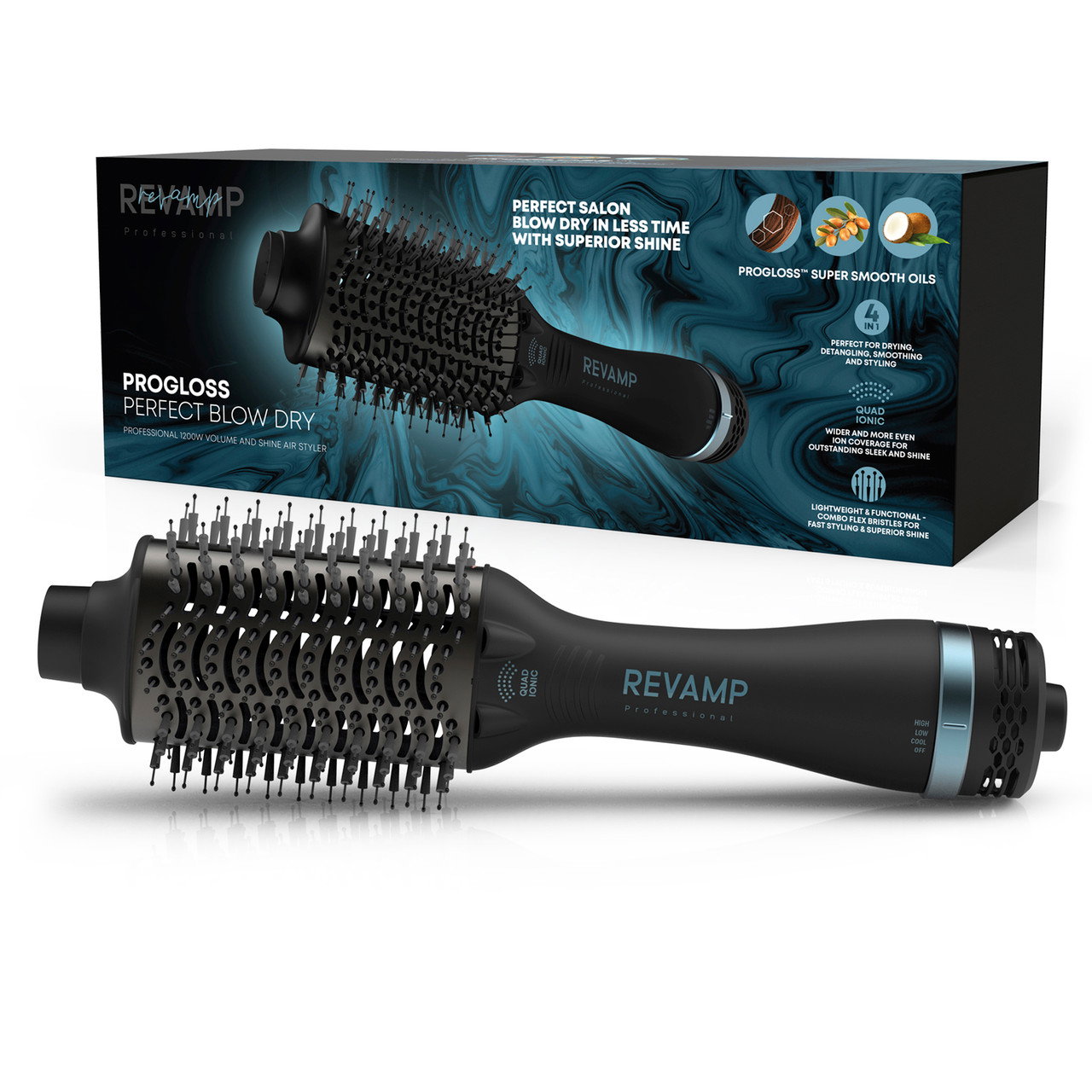 Revamp DR-2000AX-EU Progloss Volume Blow Dry Hot Air Styler Black
