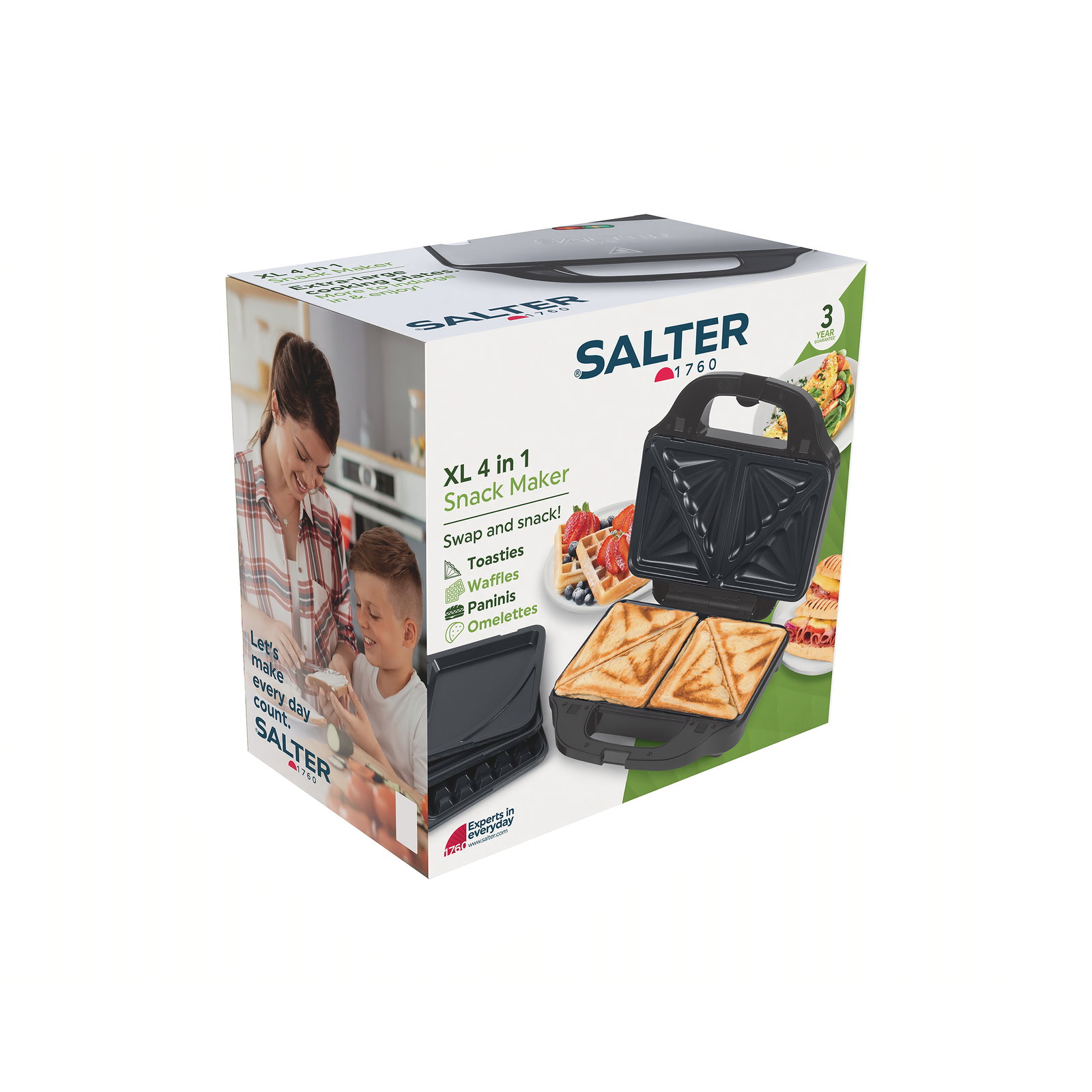 Salter EK2143TFVDE XL 3 in 1 Snack Maker