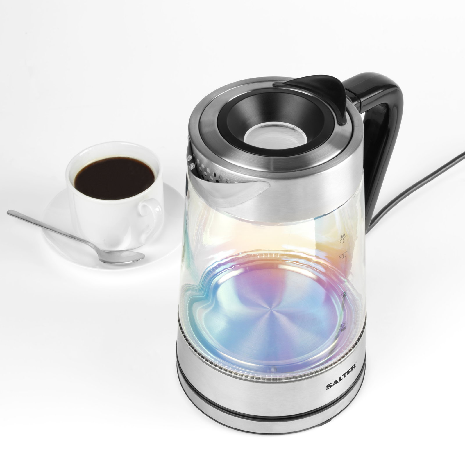 Salter EK5078IRFVDE Iridescent Glass Kettle