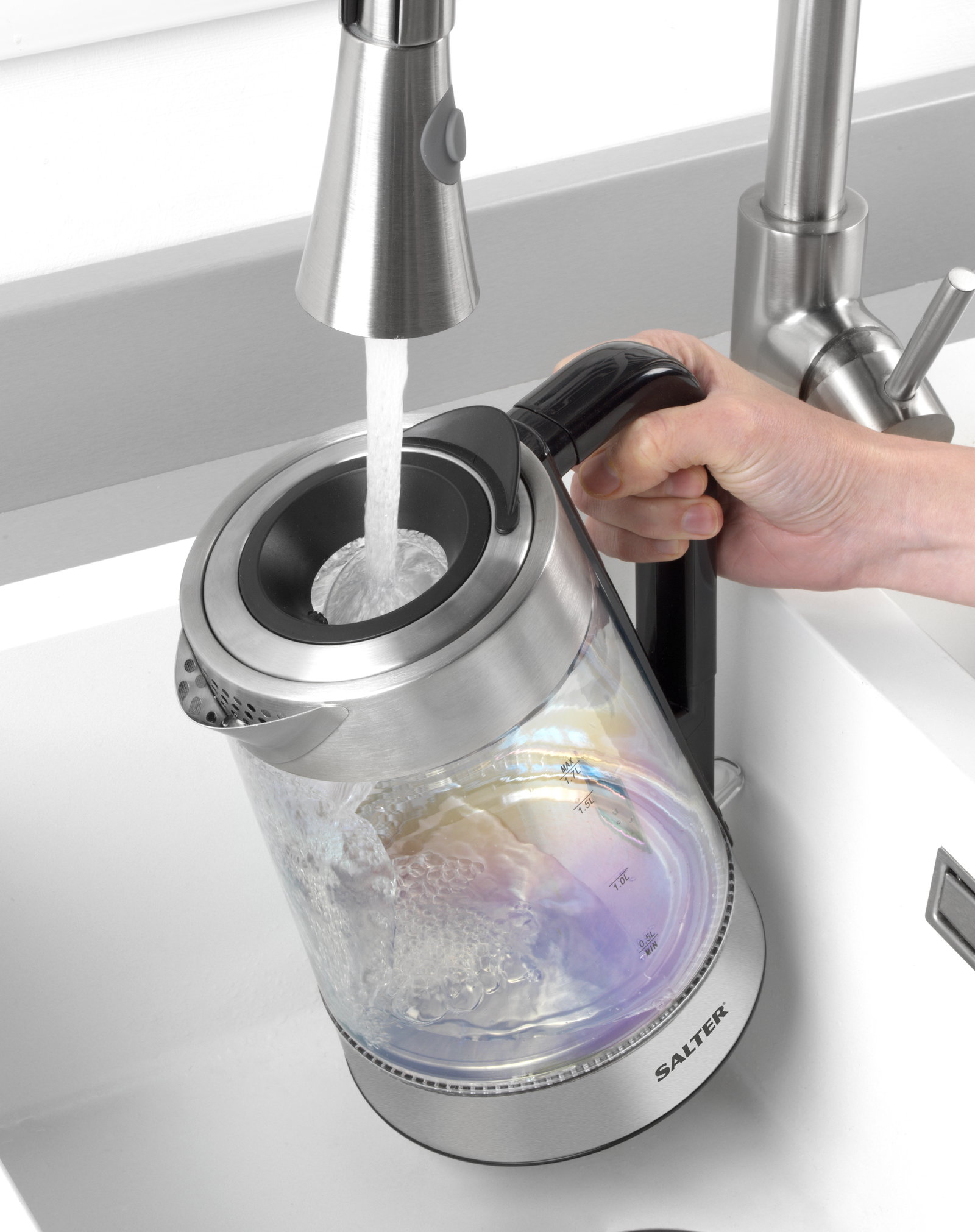 Salter EK5078IRFVDE Iridescent Glass Kettle