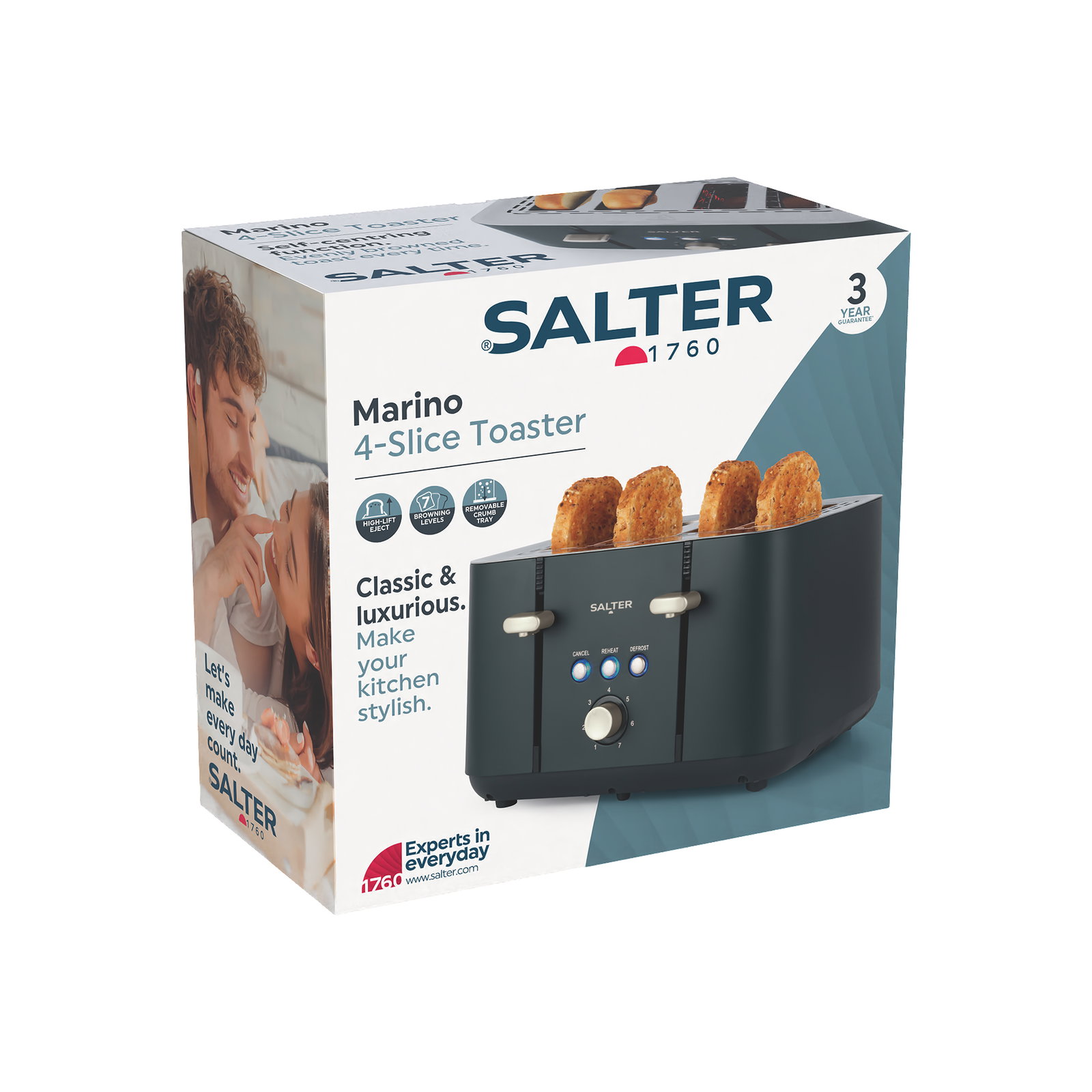 Salter EK5565BGRYFVDE Marino 4-Slice Toaster