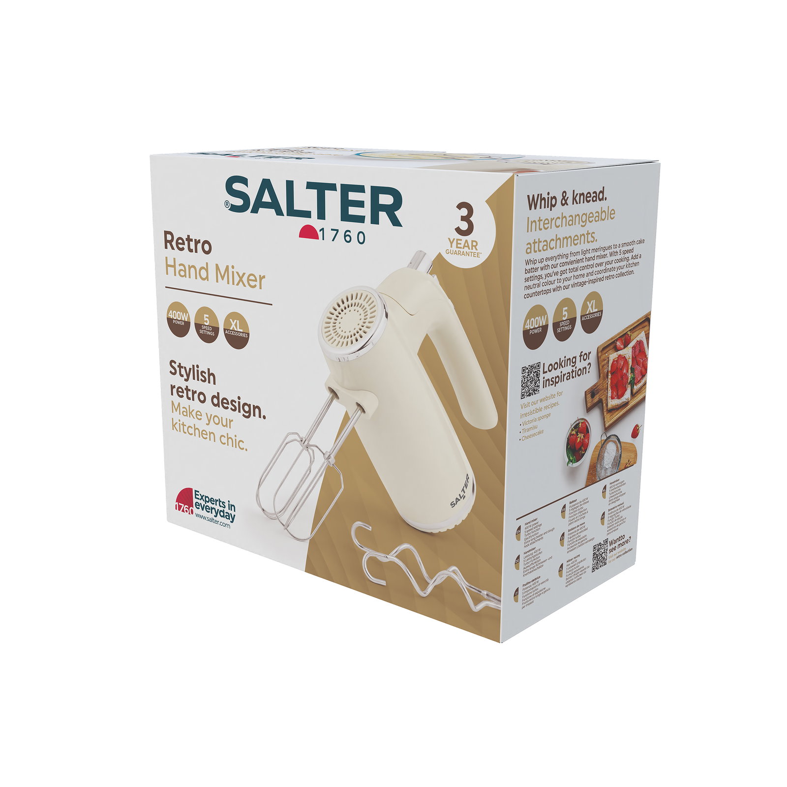 Salter EK6684CRMVDE Retro Hand Mixer