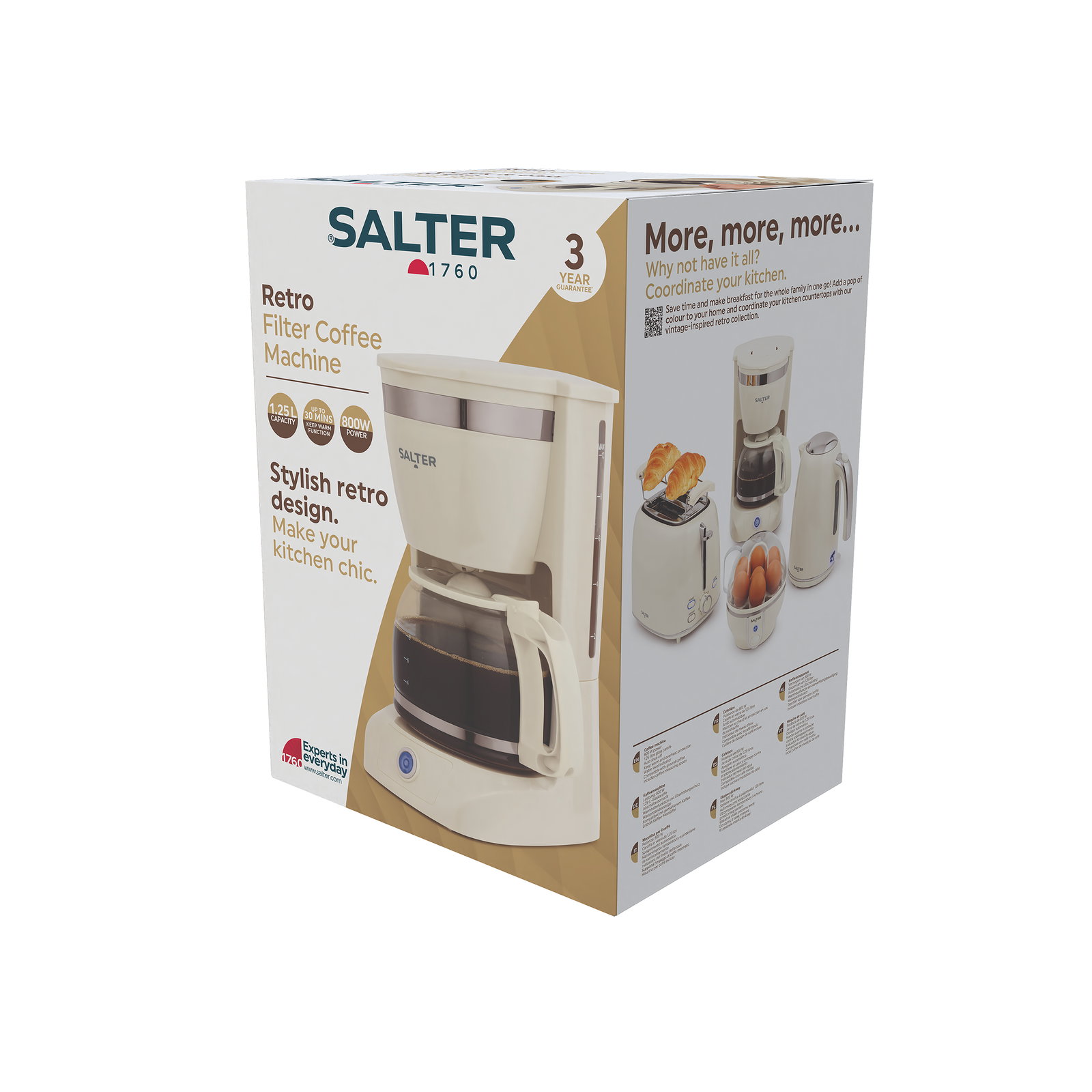 Salter EK6695CRMVDE Retro Filter Coffee Mashine