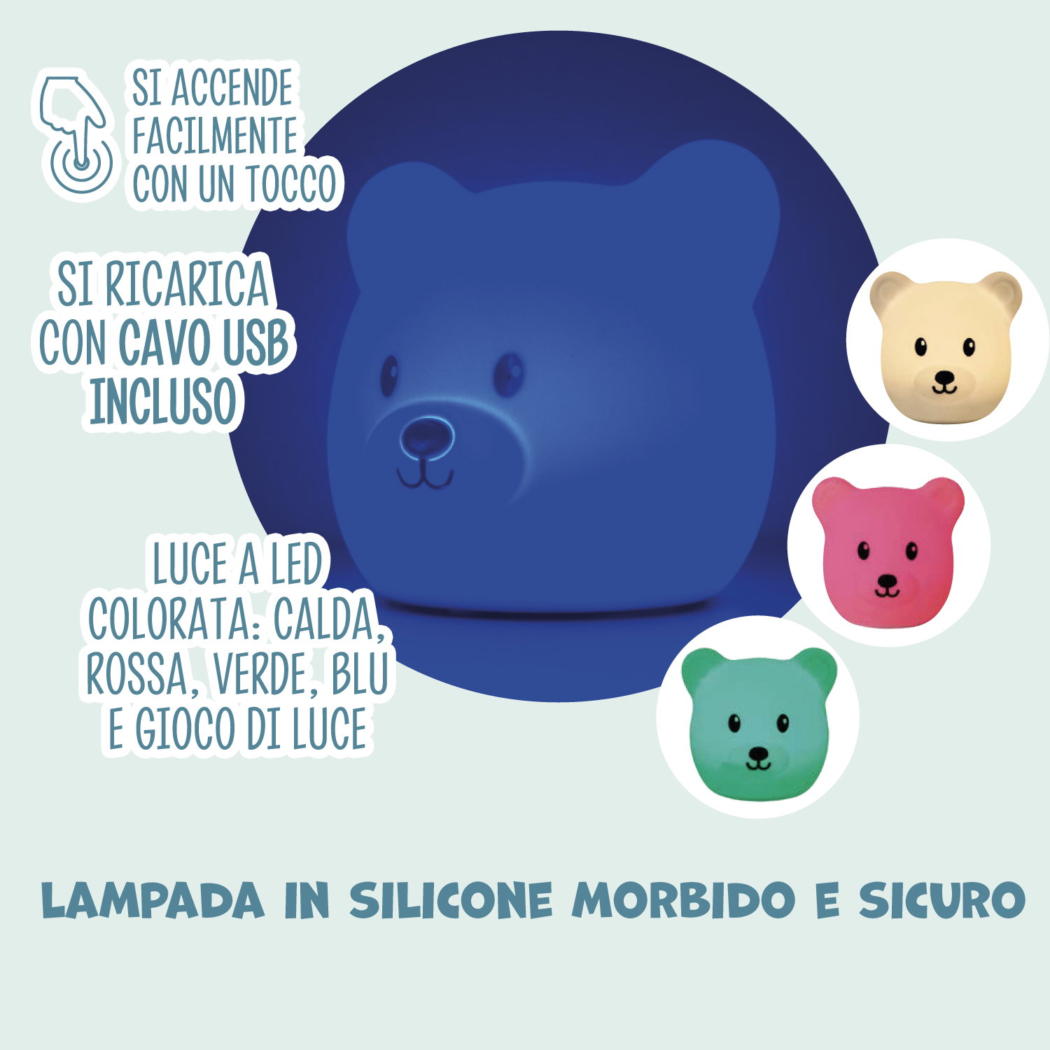 Koala Games G2535 Bear Rechargeable Silicone Lamp