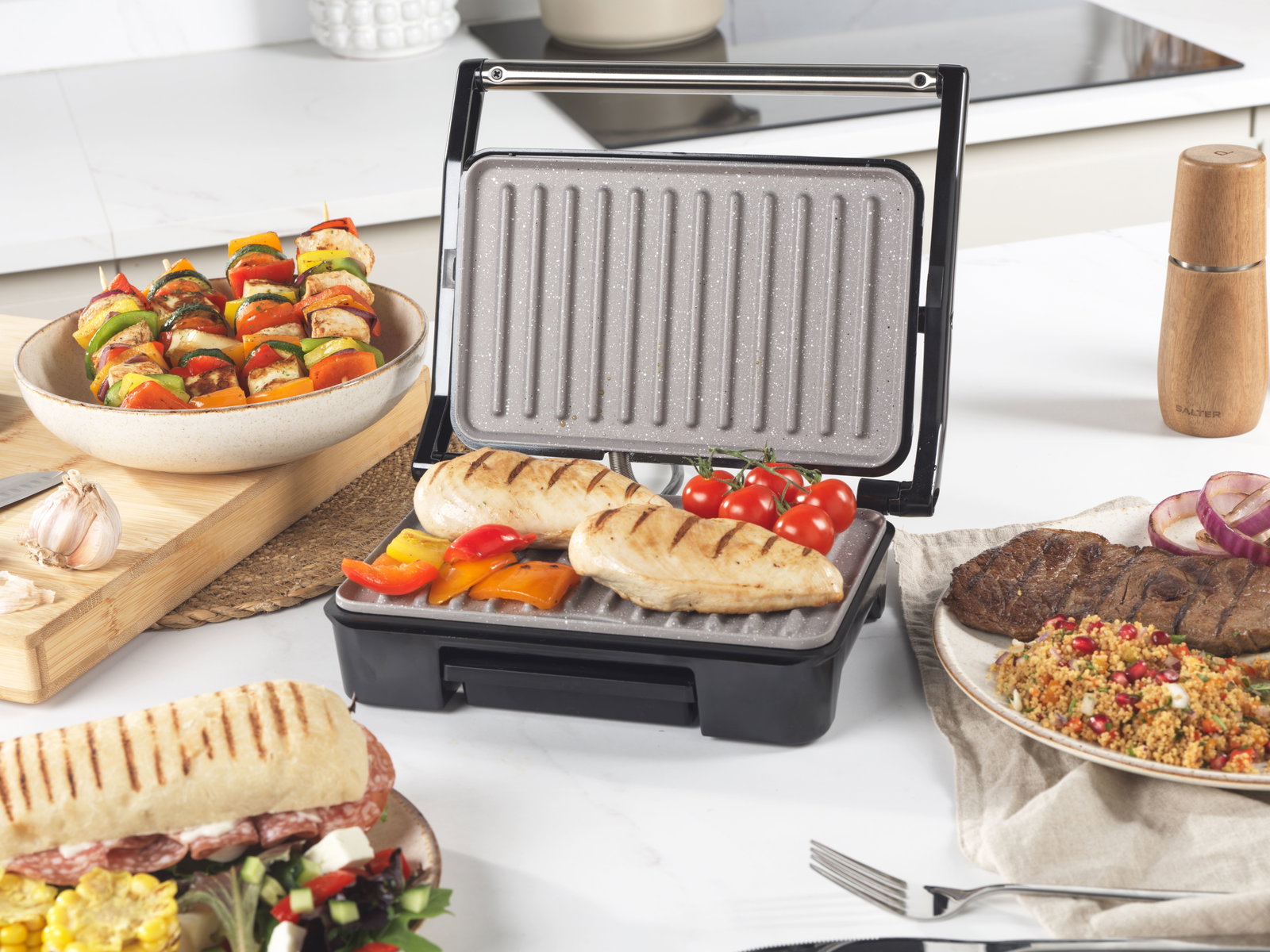 Salter EK2009FVDE Marblestone Health Grill & Panini Maker