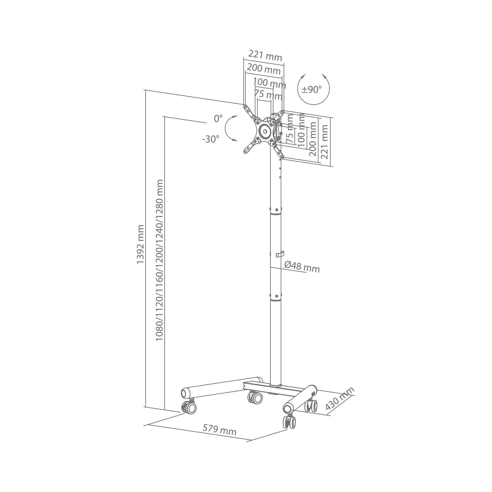 Sbox FS-622 LED TV Floor Mount