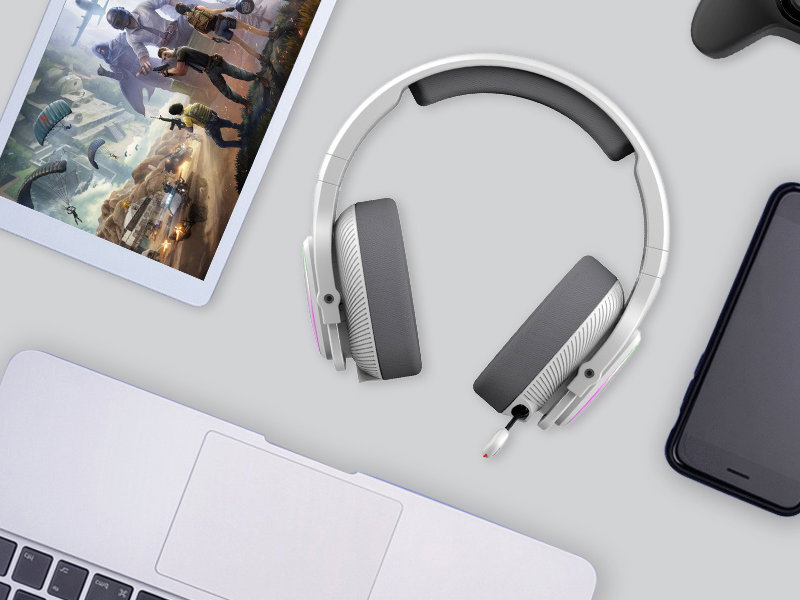 A4Tech 47752 Bloody MR710 RGB Gaming Wireless Headset, Grey