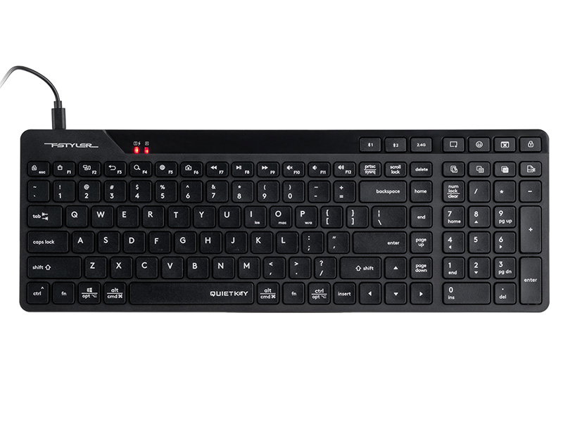A4Tech 47726 Fstyler FBK27C AS 2.4 GHz+BT (Silent), Black