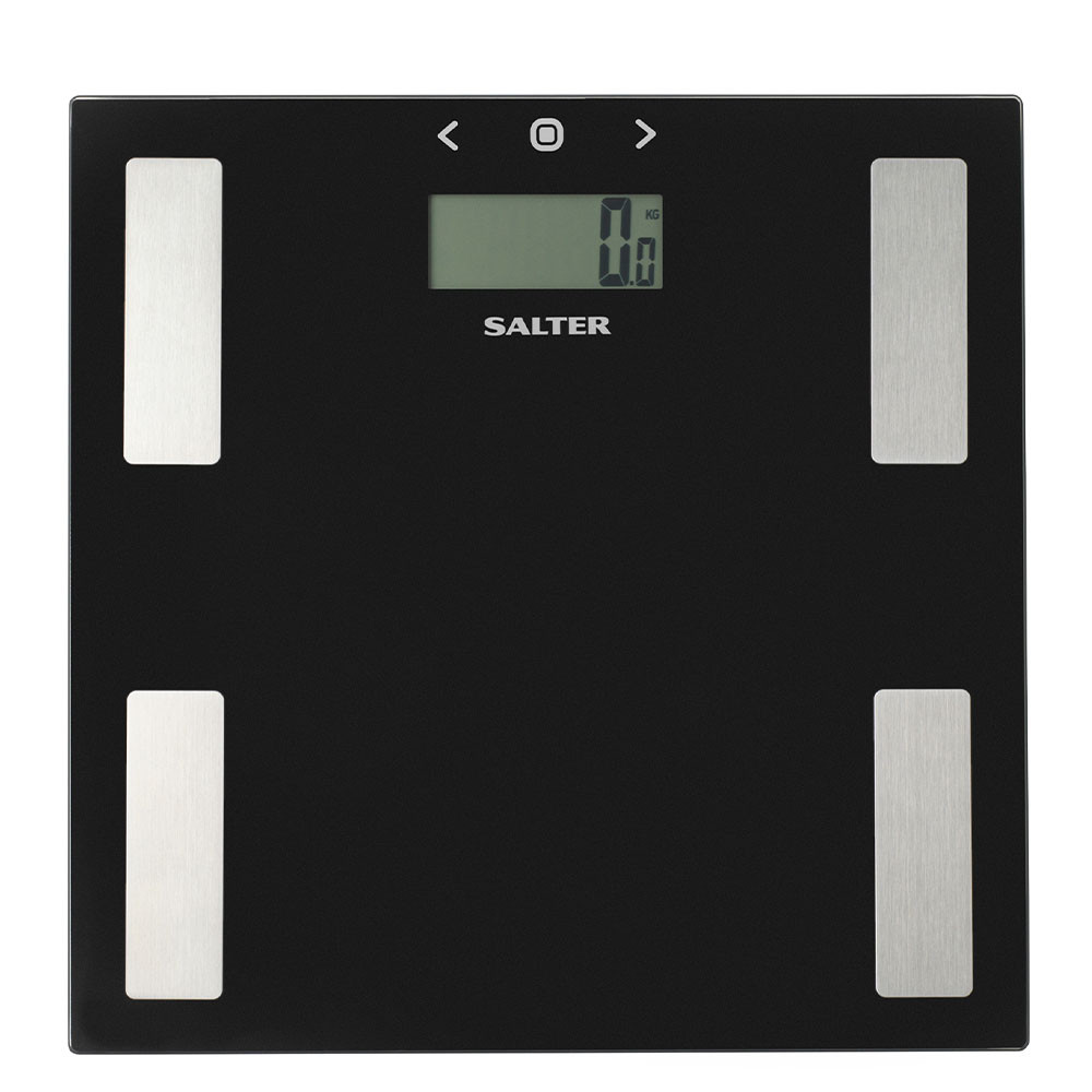 Salter 9150 BFEU12 Glass Analyser Bathroom Scales, Black