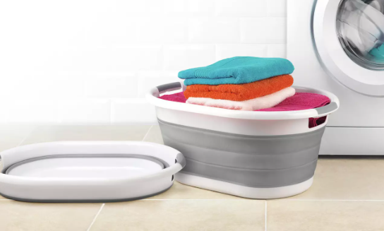 Beldray LA034816FPEU7 Collapsible Laundry Basket 28L White/Grey