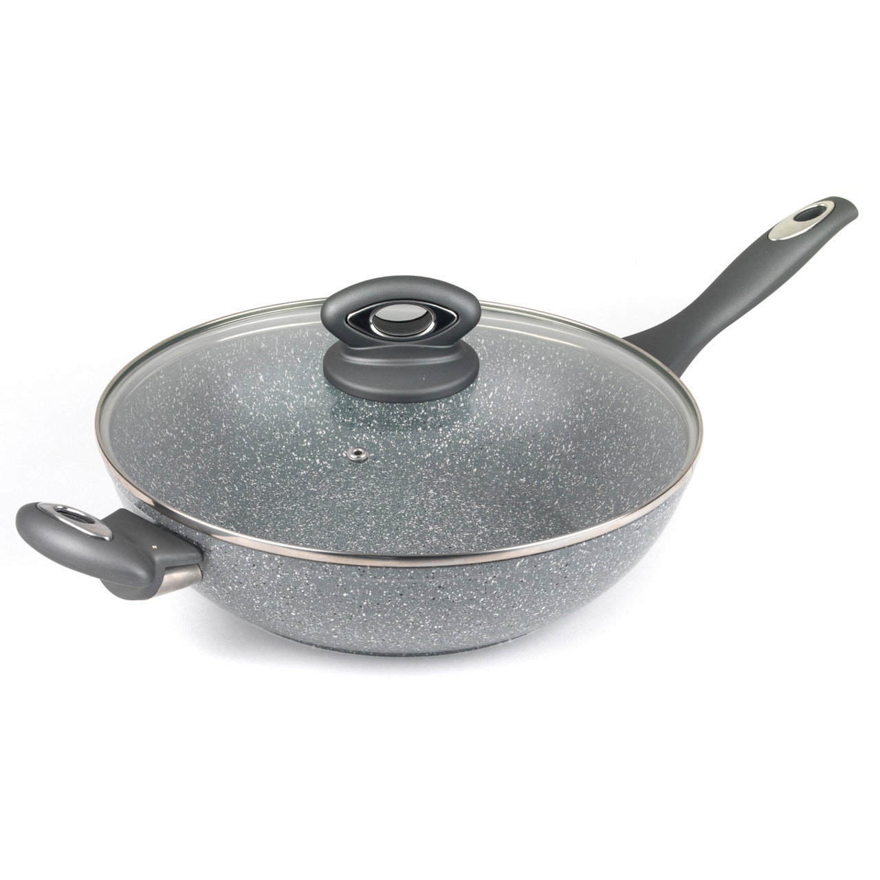 Salter BW02772G2MOR Marblestone Wok 28 cm, Grey