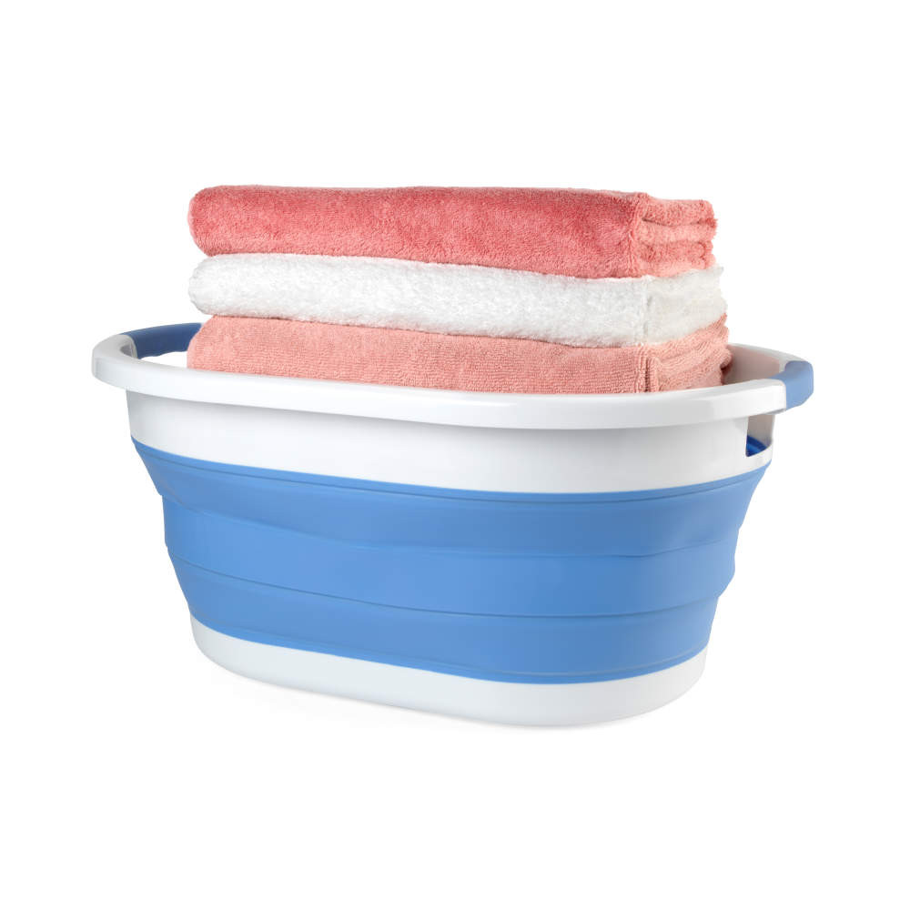 Beldray LA034816CRNFPEU7 Collapsible Laundry Basket 28L White/Blue