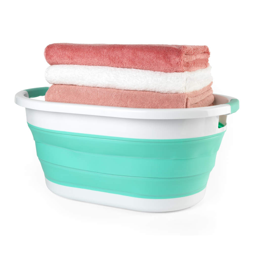 Beldray LA034816MNTFPEU7 Collapsible Laundry Basket 28L White/Mint